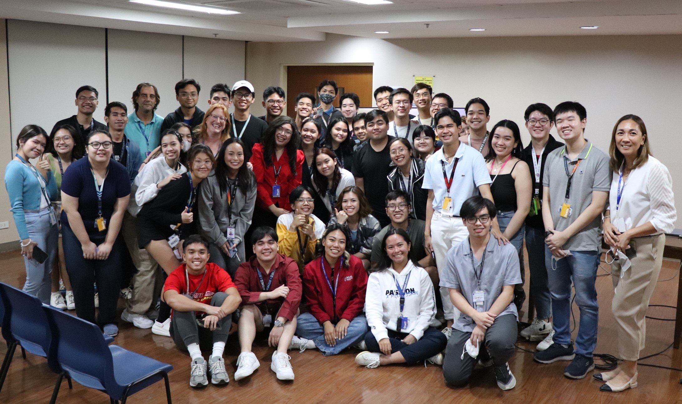 Hackathon participants with mentors, organizers and guests